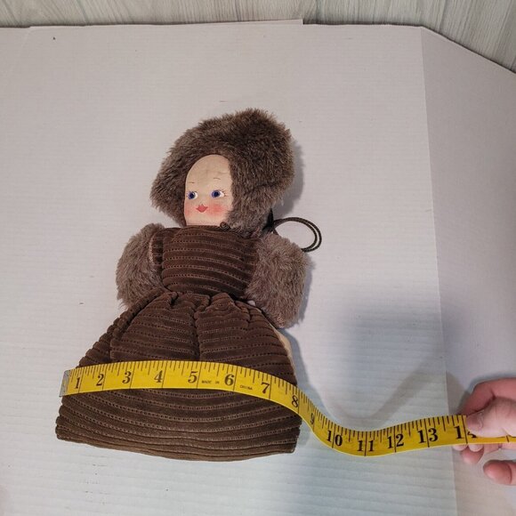 Vintage Fabric with DOLL FACE MUFF Hand Warmer Children's Size "Fur" - Picture 9 of 9